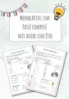 Vorschau - Arbeitsblätter - Das Passé composé mit avoir und être - Merkblätter - Deckblatt
