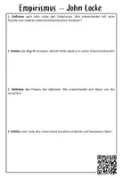 Vorschau - Arbeitsblätter - John Locke / Empirismus / Oberstufe - Deckblatt
