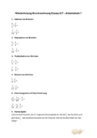 Vorschau - Arbeitsblätter - Wiederholung Mathe Klasse 6/7: BRUCHRECHNUNG - Seite 1