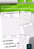 Vorschau - Arbeitsblätter - Konzentration - Trainingsmaterial zur Kompetenzförderung - Deckblatt