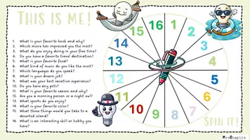 Vorschau - Spiele - Spin it! Speaking activity zum Thema This is me! - Seite 1
