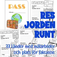 förhandsvisning - Res jorden runt och lär om 33 länder – Skriv och rita - försättsblad