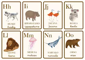 anteprima - Flashcard - carte dell'alfabeto degli animali - Pagina 3