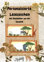 Vorschau - Anderer Materialtyp - Personalisierte Lesezeichen mit Klassentier aus der Savanne - Seite 1