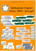 Vorschau - Präsentationen/Tafelbilder - Tafelkarten - Englisch (Datum, Tage, Wetter, Jahreszeit) - Deckblatt