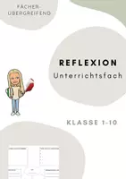 Vorschau - Arbeitsblätter - Arbeitsblatt: Vorlage Reflexion Unterrichtsfach - Deckblatt