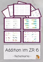Vorschau - Aufgabenkarten - Addition im ZR 6 | Kartei - Deckblatt