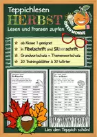 Vorschau - Arbeitsblätter - Lesetraining Klasse 1/2: Teppichlesen „Herbst" - Deckblatt