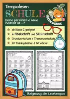 Vorschau - Arbeitsblätter - Lesetraining Klasse 2/3: Tempolesen „Schule" - Deckblatt