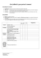 Vorschau - Arbeitsblätter - Partner feedback sheet on how to write a comment - Deckblatt