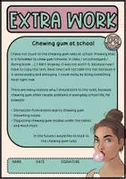Vorschau - Arbeitsblätter - EXTRA WORK - Chewing gum at school - Seite 1