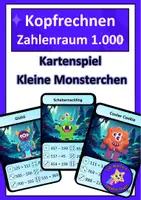 Vorschau - Spiele - Kopfrechnen Zahlenraum 1.000 - Kartenspiel Monsterchen - Deckblatt