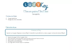 Aperçu - Apprentissages en autonomie - MISE EN PAIRE MINI MAXI - LES SPORTS - Page 2