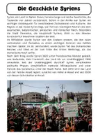 Vorschau - Arbeitsblätter - Syrien Krieg Geschichte: Fließtexte, Merke-Text, Aufgaben - Seite 1