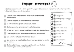 Vorschau - Arbeitsblätter - S'engager - pourquoi pas? (WortschatzErarbeitung - passend zum Lehrwerk) - Seite 1