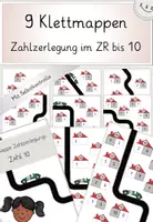 Vorschau - Spiele - Zahlenraum bis 10, 9 Klettmappen: Zahlzerlegung der Zahlen 2-10! Mit Selbstkontrolle - Deckblatt