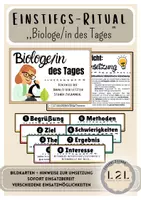 Vorschau - Bildkarten - Biologe des Tages - Ritual für den Unterrichtseinstieg - Deckblatt