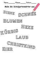Vorschau - Arbeitsblätter - Schulgarten Anmalen Wortschatz - Deutsch/DaZ/DaF/Kunst - Klasse 1 und 2 - Seite 2