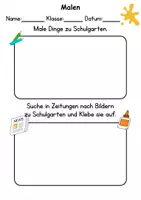 Vorschau - Arbeitsblätter - Schulgarten Anmalen Wortschatz - Deutsch/DaZ/DaF/Kunst - Klasse 1 und 2 - Seite 3