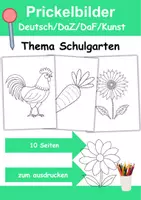 Vorschau - Mal- und Bastelvorlagen - Prickelbilder / Fensterbilder Thema Schulgarten - Grundschule - Bastelvorlagen - Deckblatt