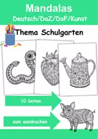 Vorschau - Arbeitsblätter - Mandalas Thema Schulgarten - Grundschule - Bastelvorlagen - Deckblatt