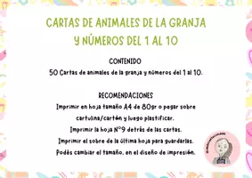 Vista previa - Juegos / Gamificación - CARTAS DE ANIMALES DE LA GRANJA Y NÚMEROS DEL 1 AL 10 - página 3