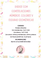 Vista previa - Juegos / Gamificación - 10 DADOS CON CONSTELACIONES, NÚMEROS, COLORES, FIGURAS - página 1