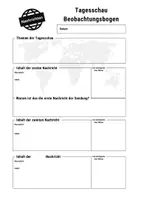Vorschau - Arbeitsblätter - Beobachtungsbogen für Tagesschau in vereinfachter Sprache - Deckblatt