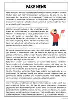 Vorschau - Arbeitsblätter - Fake News (Sachtext mit Aufgaben) - Seite 1