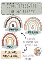 Vorschau - Poster - KOSTENLOS! Geburtstagskalender im Boho-Stil - Deckblatt