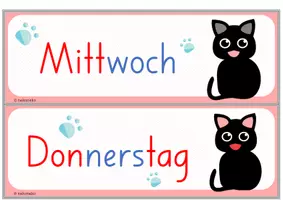 Vorschau - Präsentationen/Tafelbilder - Wochentage Tagestransparenz "Katze" | Tafelmaterial - Seite 2