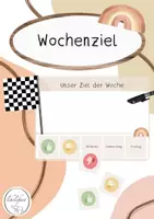 Vorschau - Poster - Wochenziel / Ziel der Woche | Regenbogen | Boho - Deckblatt