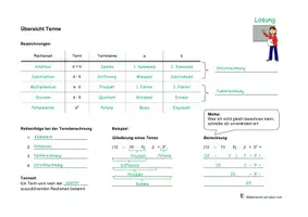 Vorschau - Arbeitsblätter - Übersicht Terme - Termbezeichnungen - Terme strukturieren / gliedern und berechnen - editierbar - Seite 2