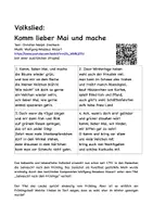 Vorschau - Arbeitsblätter - Volkslied und Kunstlied für Kinder (Frühling) - Seite 1