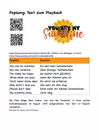 Vorschau - Arbeitsblätter - Play along: "You Are My Sunshine" für Kinder - Seite 1