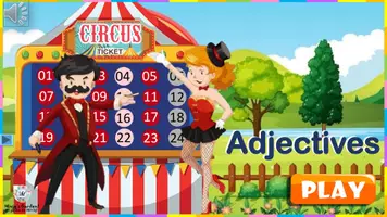 Vorschau - Spiele - Powerpoint game: Circus of Adjectives (24 questions) - Deckblatt
