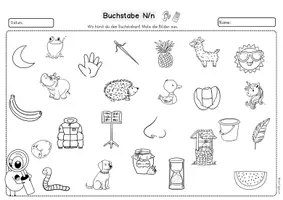 Vorschau - Unterrichtsreihen - Buchstabenheft N, 1.Klasse, lesen, schreiben, Buchstabeneinführung - Seite 1