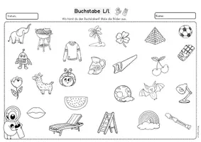 Vorschau - Unterrichtsreihen - Buchstabenheft L, l, Klasse 1. Buchstaben, Phonologische Bewusstheit, erstes Schreiben - Seite 1