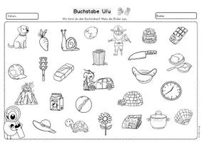 Vorschau - Unterrichtsreihen - Buchstabenheft U,u 1.Klasse. Buchstaben, Buchstabeneinführung - Seite 1