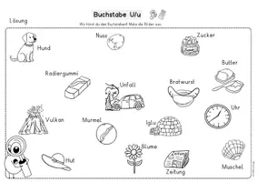 Vorschau - Unterrichtsreihen - Buchstabenheft U,u 1.Klasse. Buchstaben, Buchstabeneinführung - Seite 2
