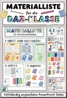 Vorschau - Arbeitsblätter - Materialliste für die DaZ-Klasse - vollständig bebildert, kommt ohne Deutschkenntnisse aus - Deckblatt