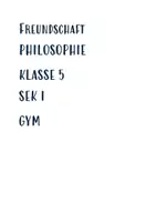 Vorschau - Unterrichtsreihen - Unterrichtseinheit Freundschaft Philosophie - Deckblatt