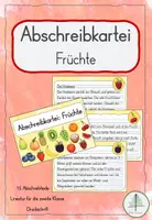 Vorschau - Aufgabenkarten - Abschreibkartei 2. Klasse: Früchte | Druckschrift - Deckblatt
