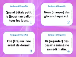 Aperçu - Apprentissages en autonomie - L'imparfait - 28 cartes à tâches - Page 1