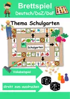 Vorschau - Arbeitsblätter - Brettspiel Schulgarten Wortschatzspiel Grundschule DaZ/DaF/Deutsch - Deckblatt