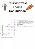 Vorschau - Arbeitsblätter - Kreuzworträtsel mit Lösung Schulgarten (Grundschule) - DaZ/DaF, Deutsch, Wortschatz - Seite 1