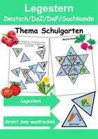 Vorschau - Arbeitsblätter - GRATIS Legestern Schulgarten Wortschatz - DaZ/DaF, Deutsch (Klassen 1 und 2) - Deckblatt