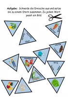 Vorschau - Arbeitsblätter - GRATIS Legestern Schulgarten Wortschatz - DaZ/DaF, Deutsch (Klassen 1 und 2) - Seite 1