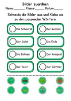 Vorschau - Arbeitsblätter - Ausschneiden und kleben Schulgarten - Wortschatz basteln Feinmotorik (Grundschule) - Seite 2
