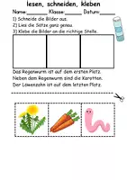 Vorschau - Mal- und Bastelvorlagen - Schulgarten Leserätsel - Lesen, schneiden, kleben - DaZ/DaF, Deutsch, Sachunterricht - Seite 1